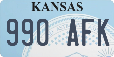 KS license plate 990AFK