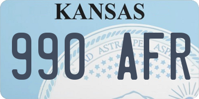KS license plate 990AFR