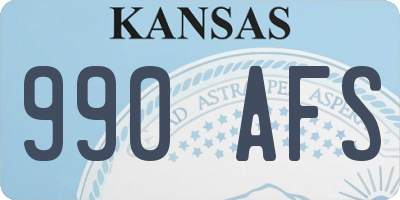 KS license plate 990AFS