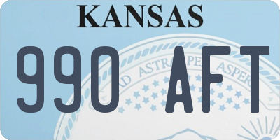 KS license plate 990AFT