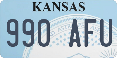 KS license plate 990AFU