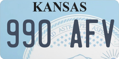 KS license plate 990AFV