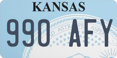 KS license plate 990AFY