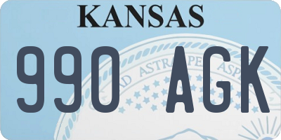 KS license plate 990AGK