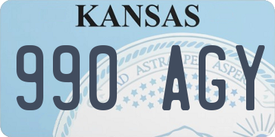KS license plate 990AGY