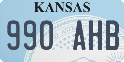 KS license plate 990AHB
