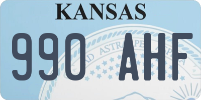 KS license plate 990AHF