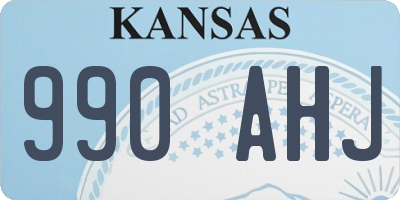 KS license plate 990AHJ