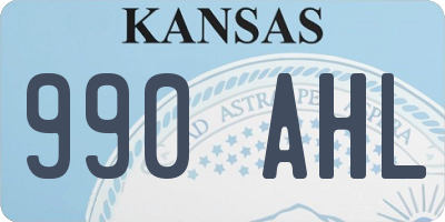 KS license plate 990AHL