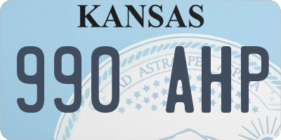 KS license plate 990AHP