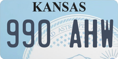 KS license plate 990AHW