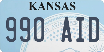 KS license plate 990AID