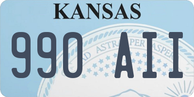 KS license plate 990AII