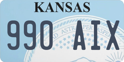 KS license plate 990AIX