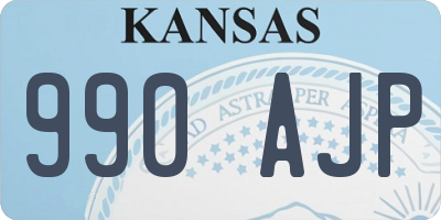 KS license plate 990AJP