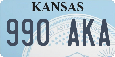 KS license plate 990AKA