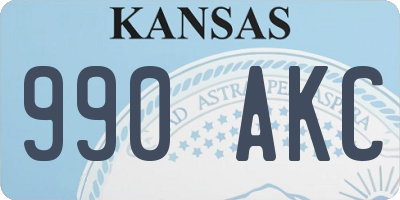 KS license plate 990AKC