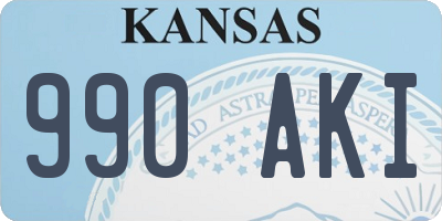 KS license plate 990AKI