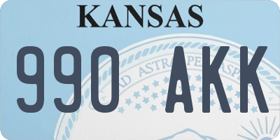 KS license plate 990AKK