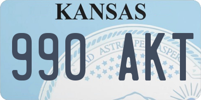 KS license plate 990AKT
