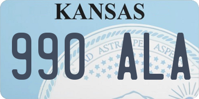 KS license plate 990ALA