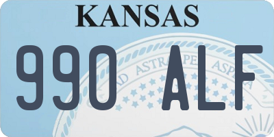 KS license plate 990ALF
