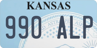 KS license plate 990ALP