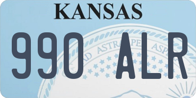 KS license plate 990ALR