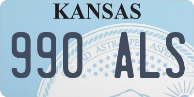 KS license plate 990ALS