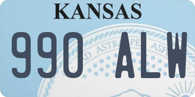 KS license plate 990ALW