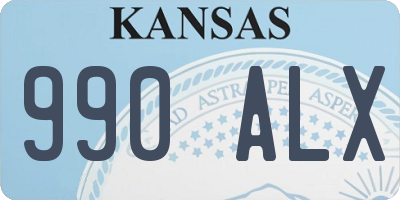 KS license plate 990ALX