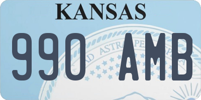 KS license plate 990AMB