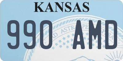 KS license plate 990AMD