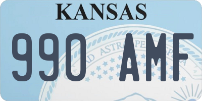 KS license plate 990AMF
