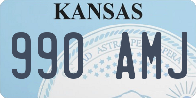KS license plate 990AMJ