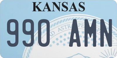 KS license plate 990AMN