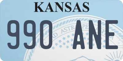 KS license plate 990ANE