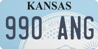 KS license plate 990ANG