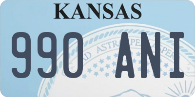 KS license plate 990ANI