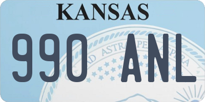 KS license plate 990ANL
