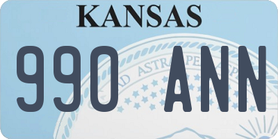 KS license plate 990ANN