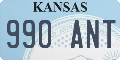 KS license plate 990ANT