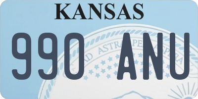 KS license plate 990ANU