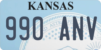 KS license plate 990ANV