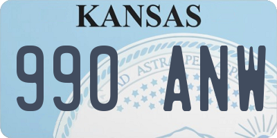 KS license plate 990ANW