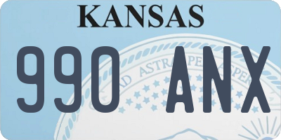 KS license plate 990ANX