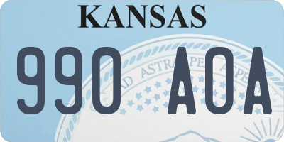 KS license plate 990AOA