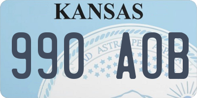 KS license plate 990AOB