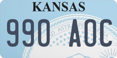 KS license plate 990AOC