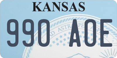 KS license plate 990AOE
